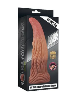 LOVETOY - DILDO MET TONG 25.4 CM - NUDE/BRUIN