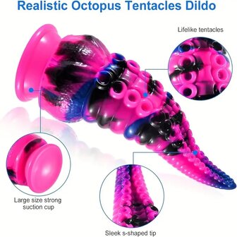 Octopus Dildo Roze/Zwart