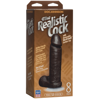 Realistic Cock with Balls - 8&quot; / 20 cm - Chocolate