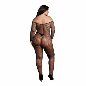 Bodystocking Off Shoulder - Fishnet QUEEN SIZE