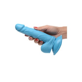 Dildo met ballen 16.5 cm Blauw