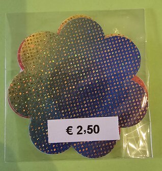 Tepelsticker Kleurrijke Bloem met Glitters