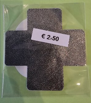 Tepelsticker Zilver Glitter Kruis