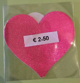 Tepelsticker Roze Glitter Hart