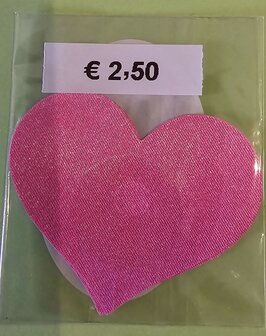 Tepelsticker Roze Glitter Hart klein