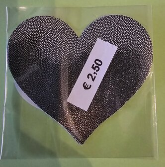 Tepelsticker Zilver Glitter Hart