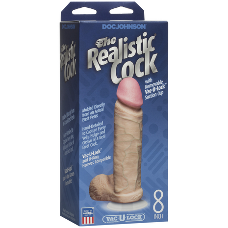 Realistic Cock with Balls  - 8" / 20 cm - Vanilla