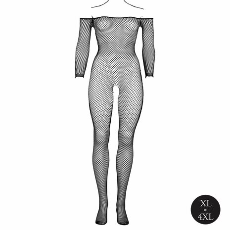 Bodystocking Off Shoulder - Fishnet QUEEN SIZE